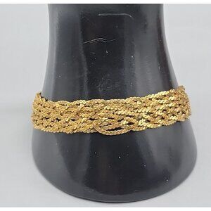 HCT 925 Braided Vermeil Bracelet 7.5" Italy Gold Wash Sterling Silver 12mm Thick